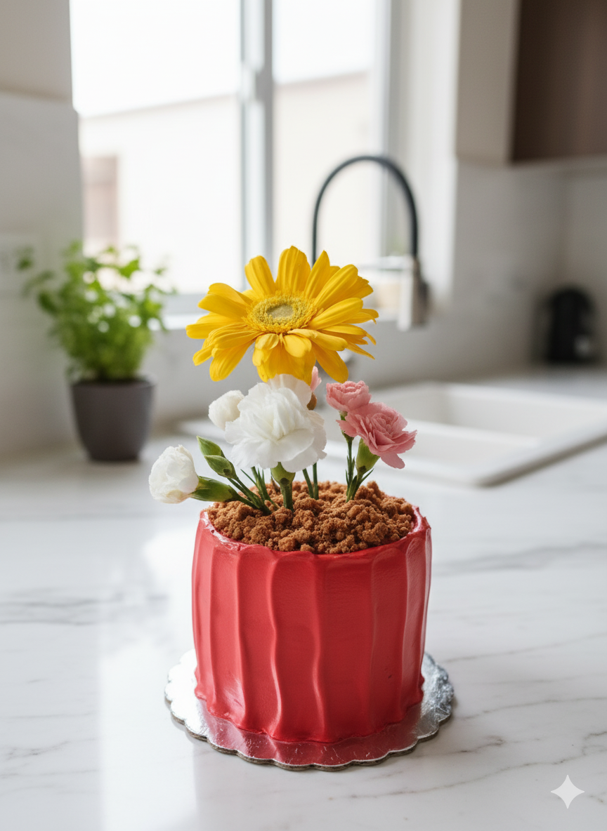 Pastel con flores